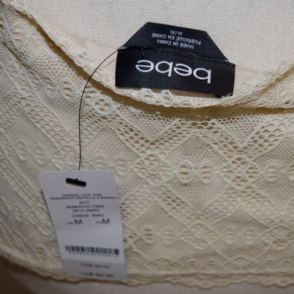 BEBE banded lace tank top - Picture 3 of 4
